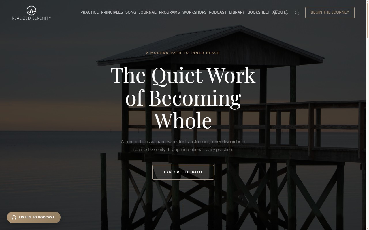 Realized Serenity live site screenshot